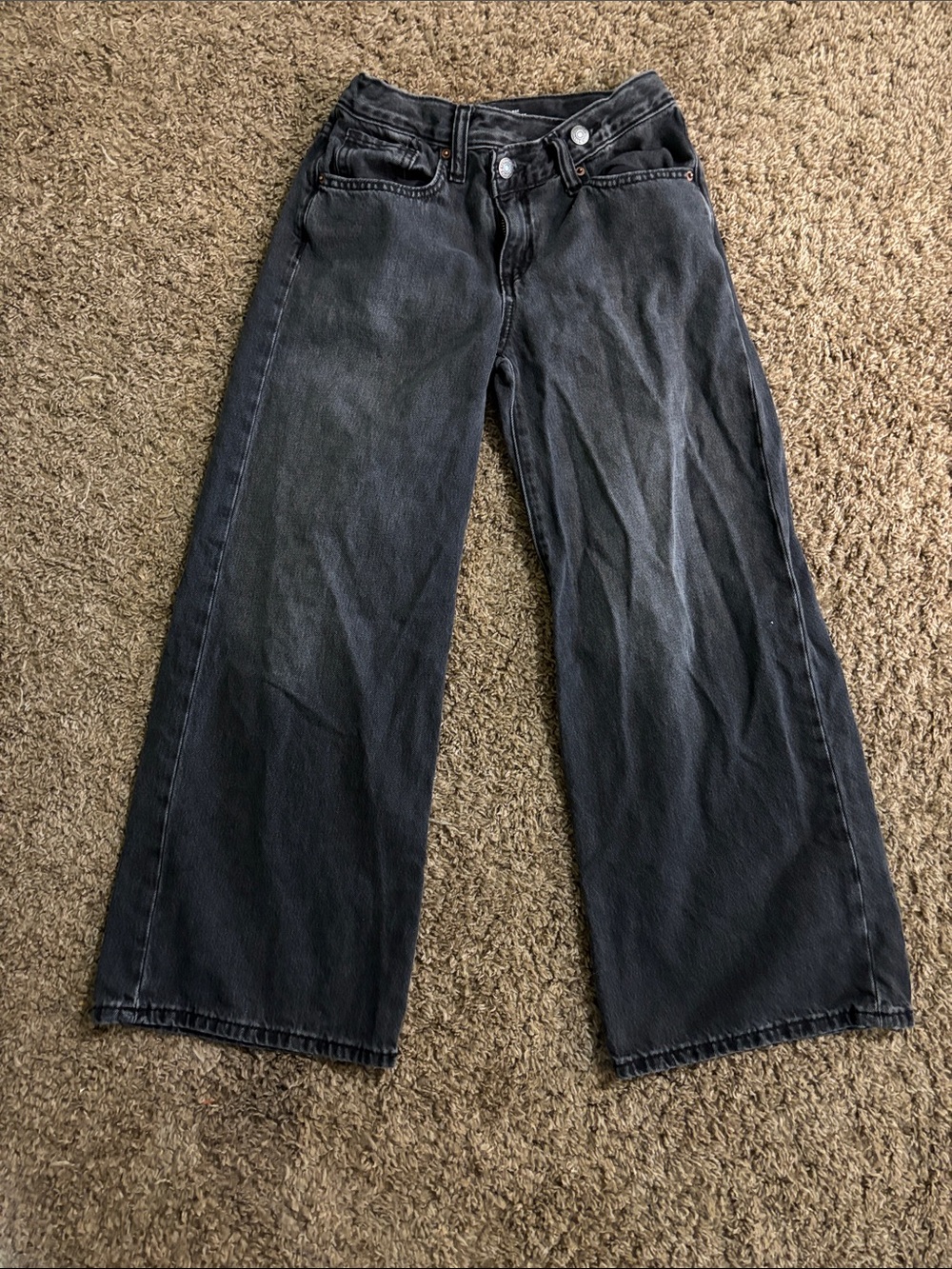 Wide Leg girls Jeans - Black